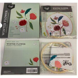 CRAFT CRUSH WINTER FLOWER EMBROIDERY KIT - NWT